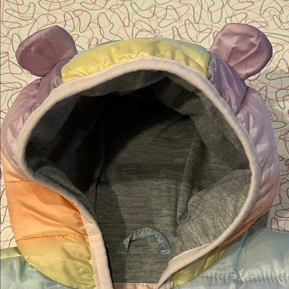 Baby Gap Rainbow Baby Puffer Jacket‎ with Ears Size 0-6 months